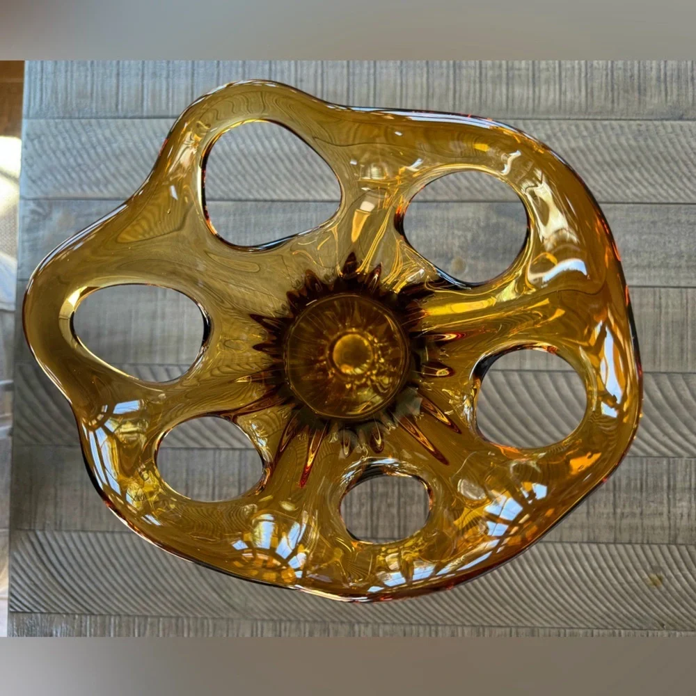 Vintage Amber Glass Vase
